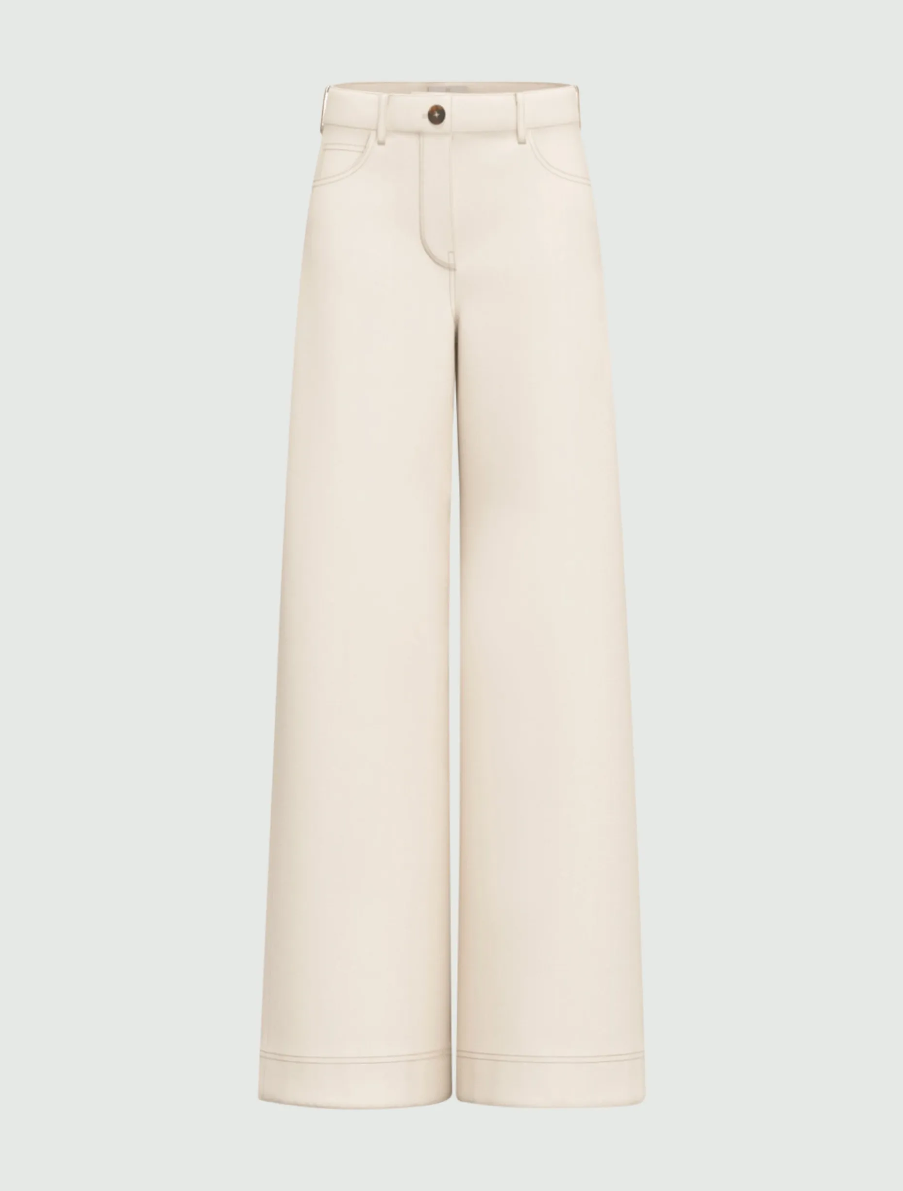 5 tasche ampio in raso stretch - BIANCO LANA