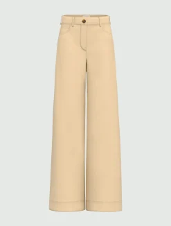 5 tasche ampio in raso stretch - BEIGE
