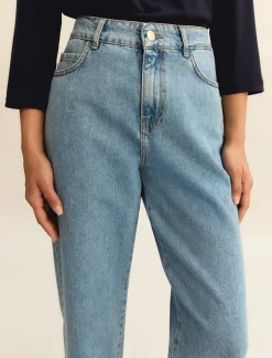 5 tasche mom fit in denim - BLUE JEANS