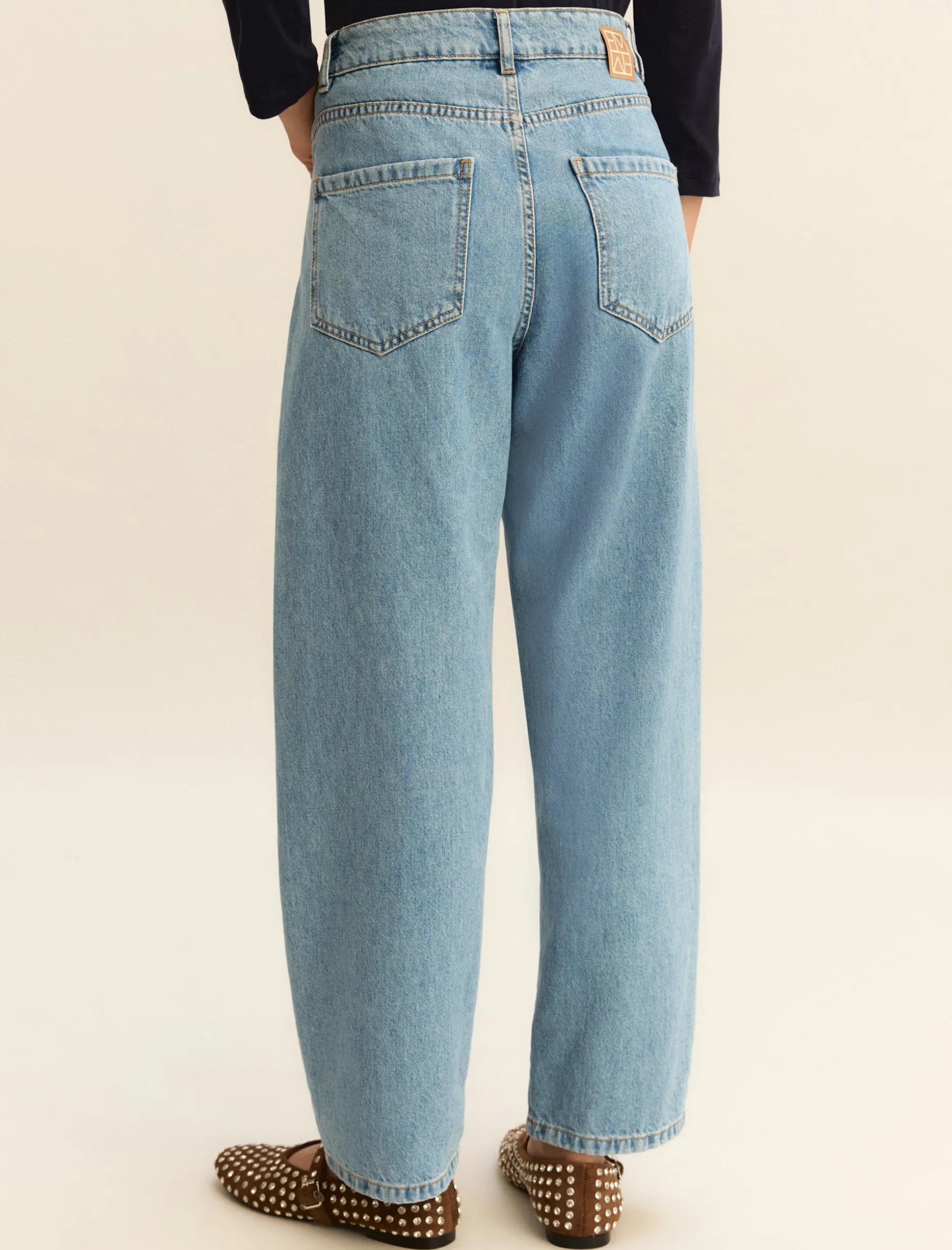 5 tasche mom fit in denim - BLUE JEANS