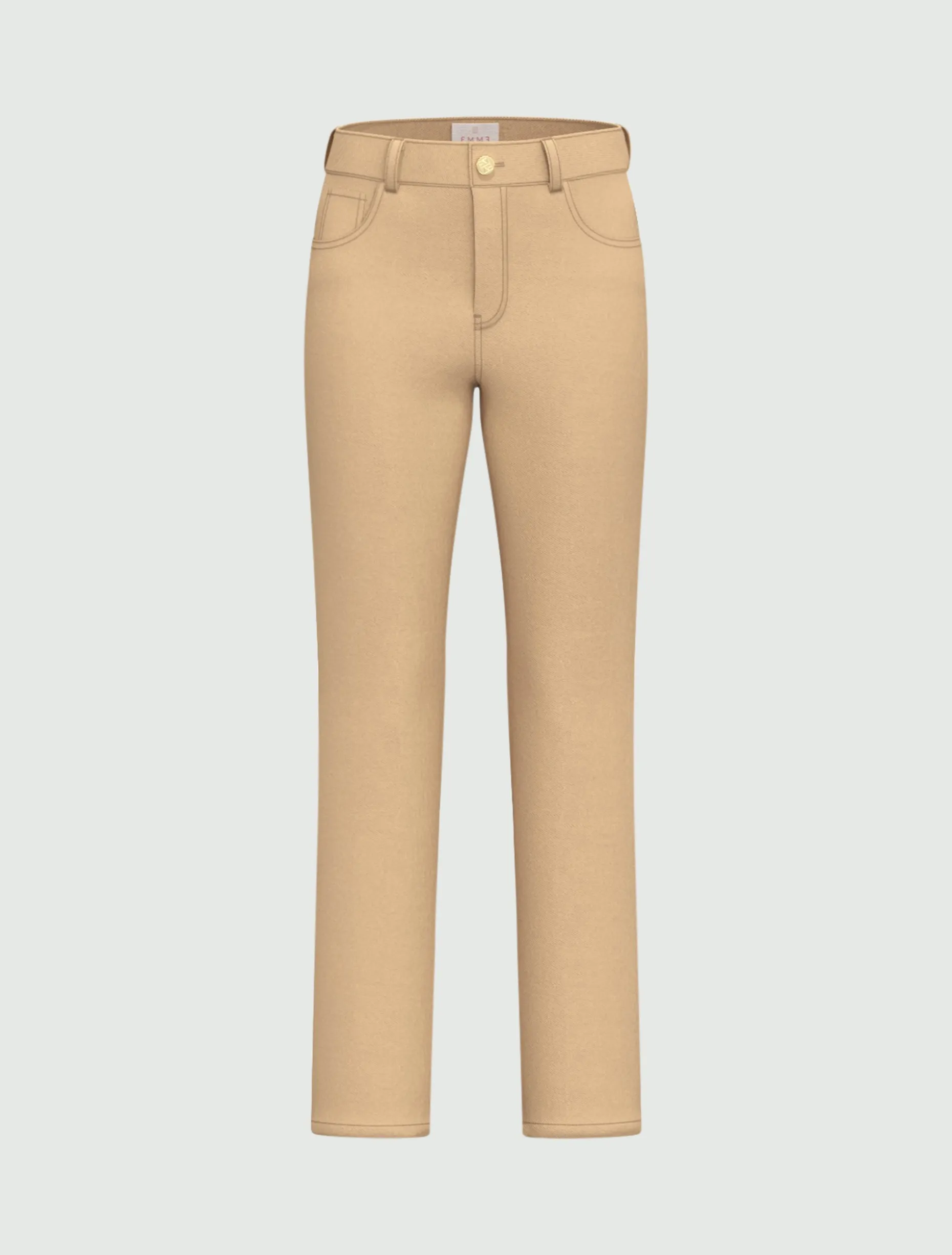 5 Tasche slim flare in gabardina stretch - BEIGE