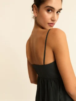 Abito a bustier con gonna a palloncino - VERDE SCURO