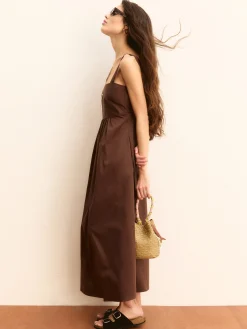 Abito midi in raso stretch - CAFFE`