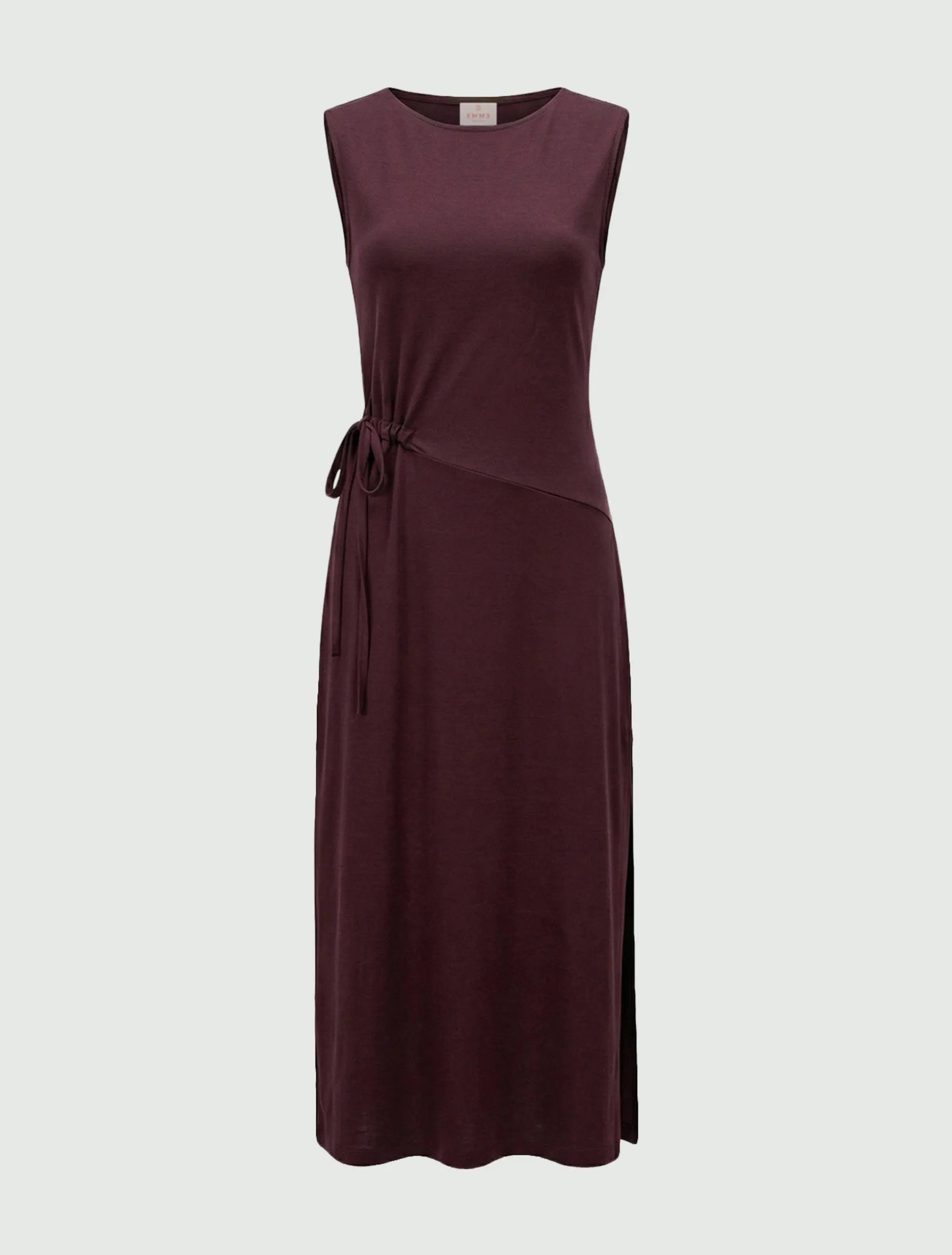 Abito midi smanicato - ROSSO VINO