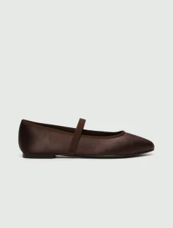 Ballerina in satin - MARRONE