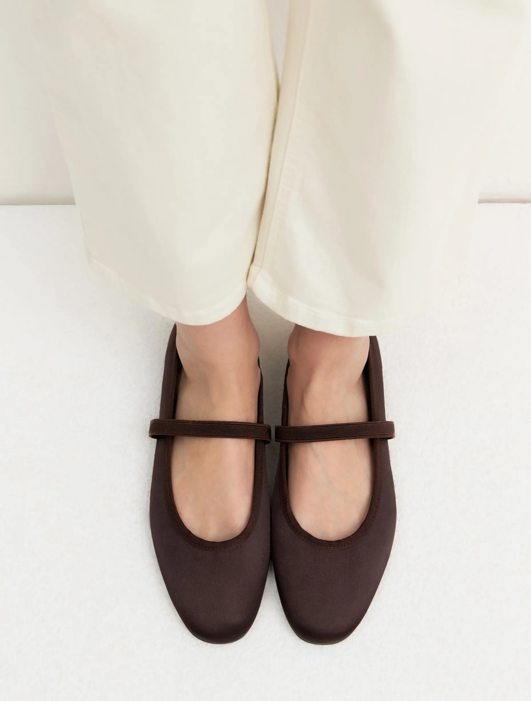 Ballerina in satin - MARRONE