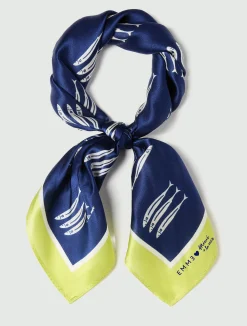 Bandana in twill di seta - BLU