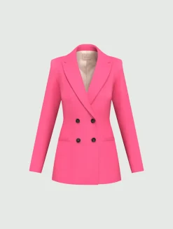 Blazer doppiopetto stretch - ROSA ANTICO