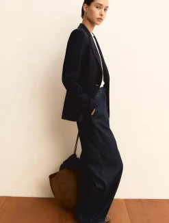Blazer monopetto in jersey - BLU