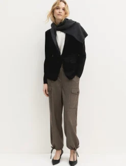 Blazer semi aderente in jersey - NERO
