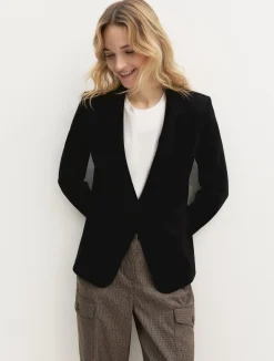 Blazer semi aderente in jersey - NERO