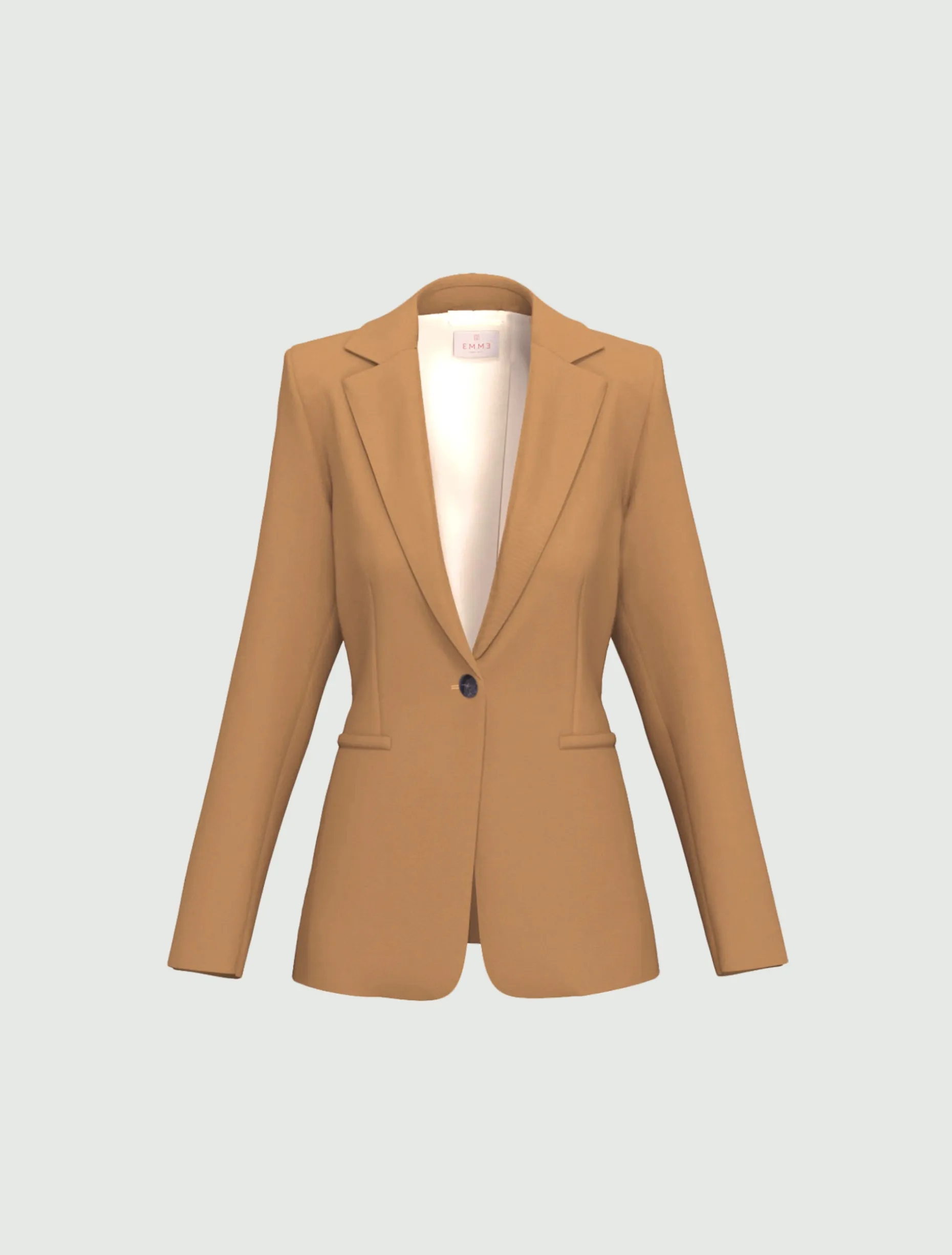 Blazer semiaderente in twill stretch - CAMMELLO