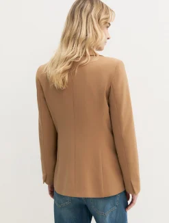 Blazer semiaderente in twill stretch - CAMMELLO