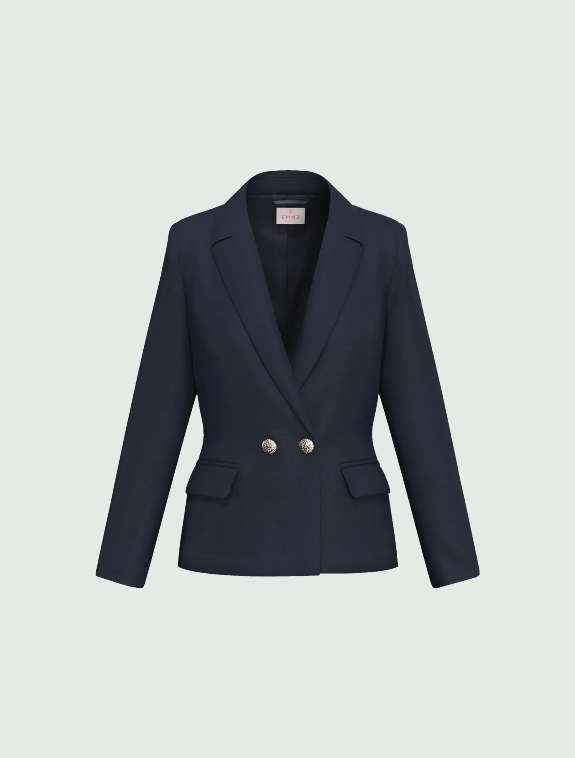 Blazer doppiopetto in faille stretch - BLU