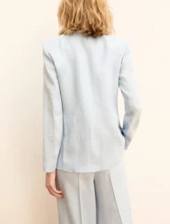 Blazer in lino - AZZURRO