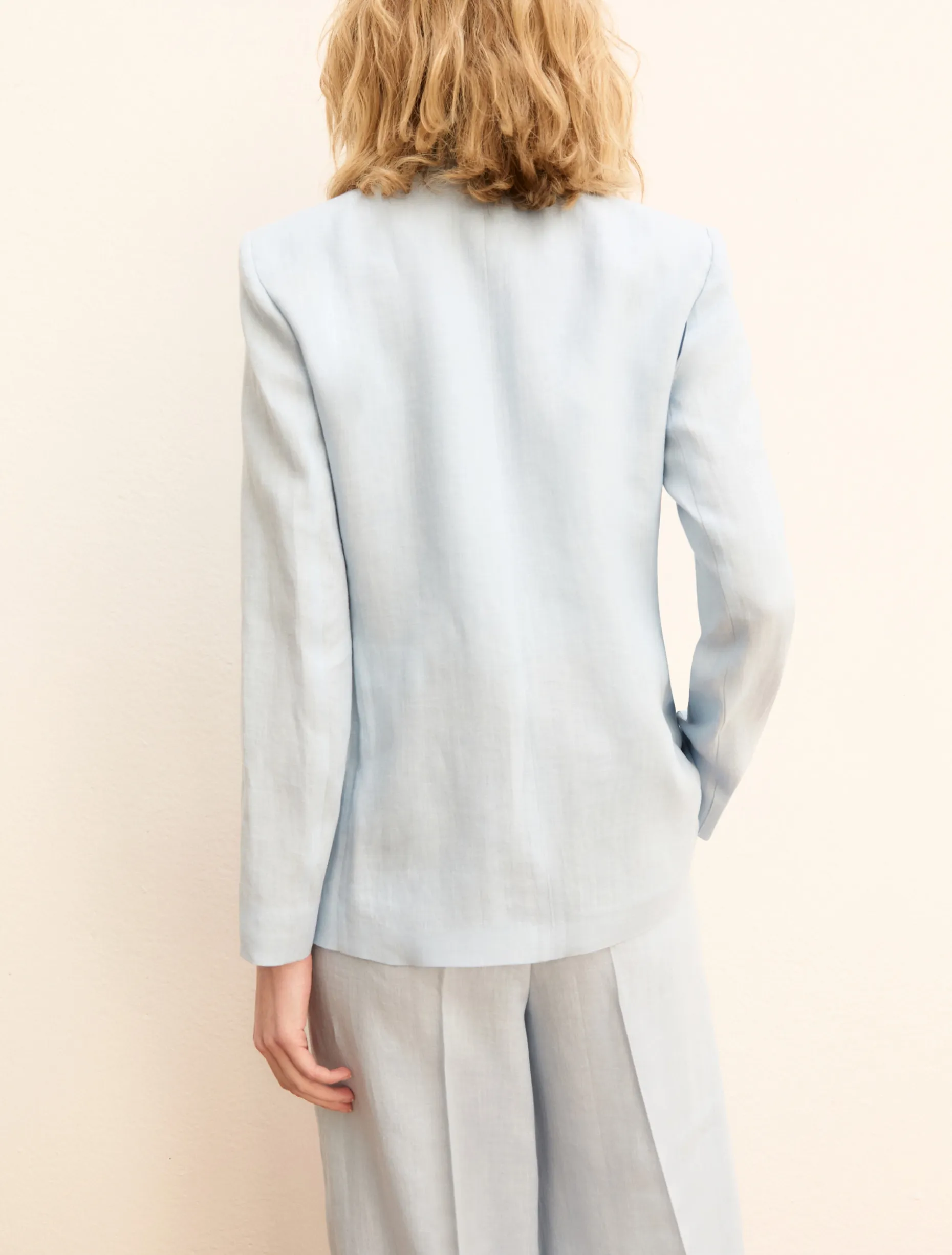 Blazer in lino - AZZURRO