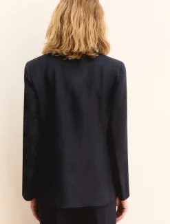 Blazer in lino - BLU NOTTE