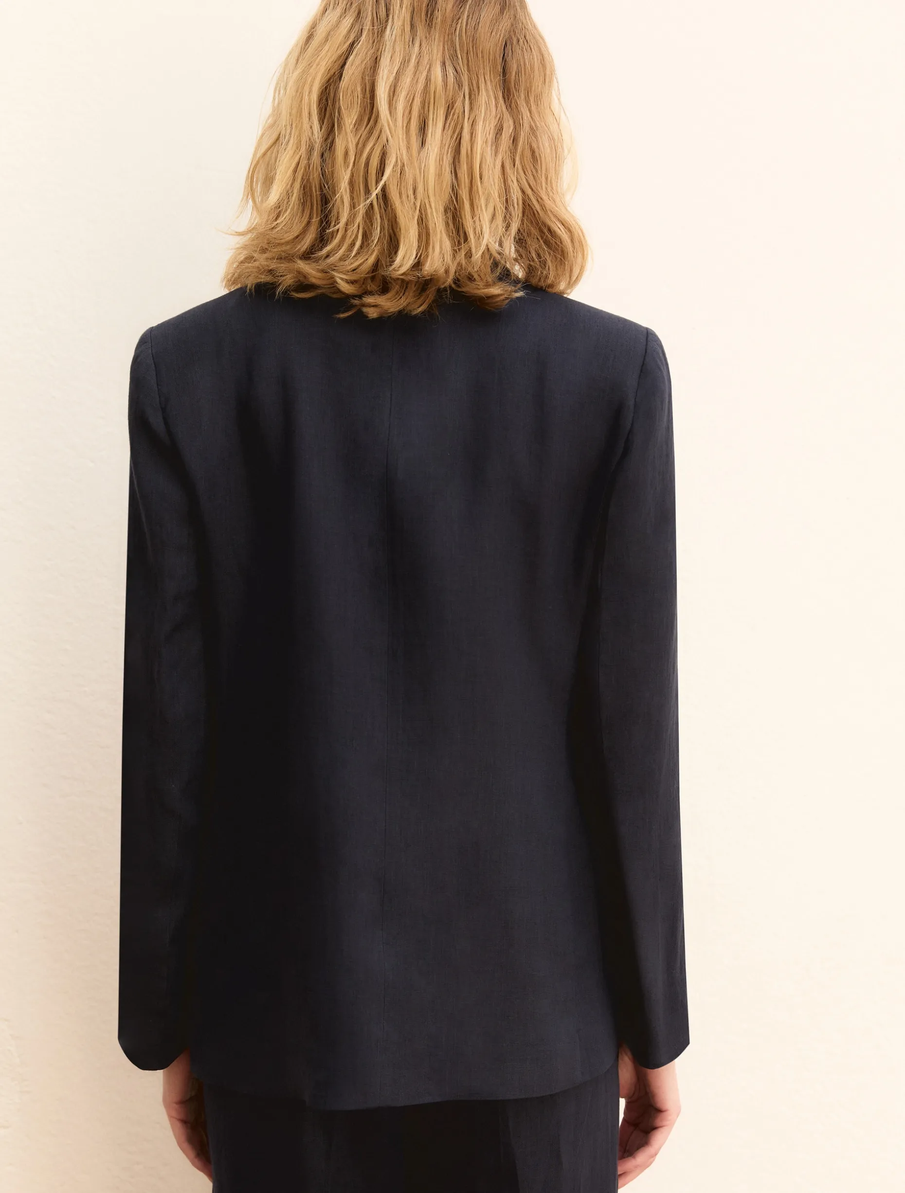 Blazer in lino - BLU NOTTE