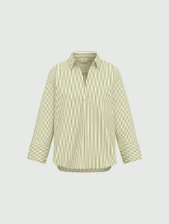 Blusa a polo in popeline - VERDE