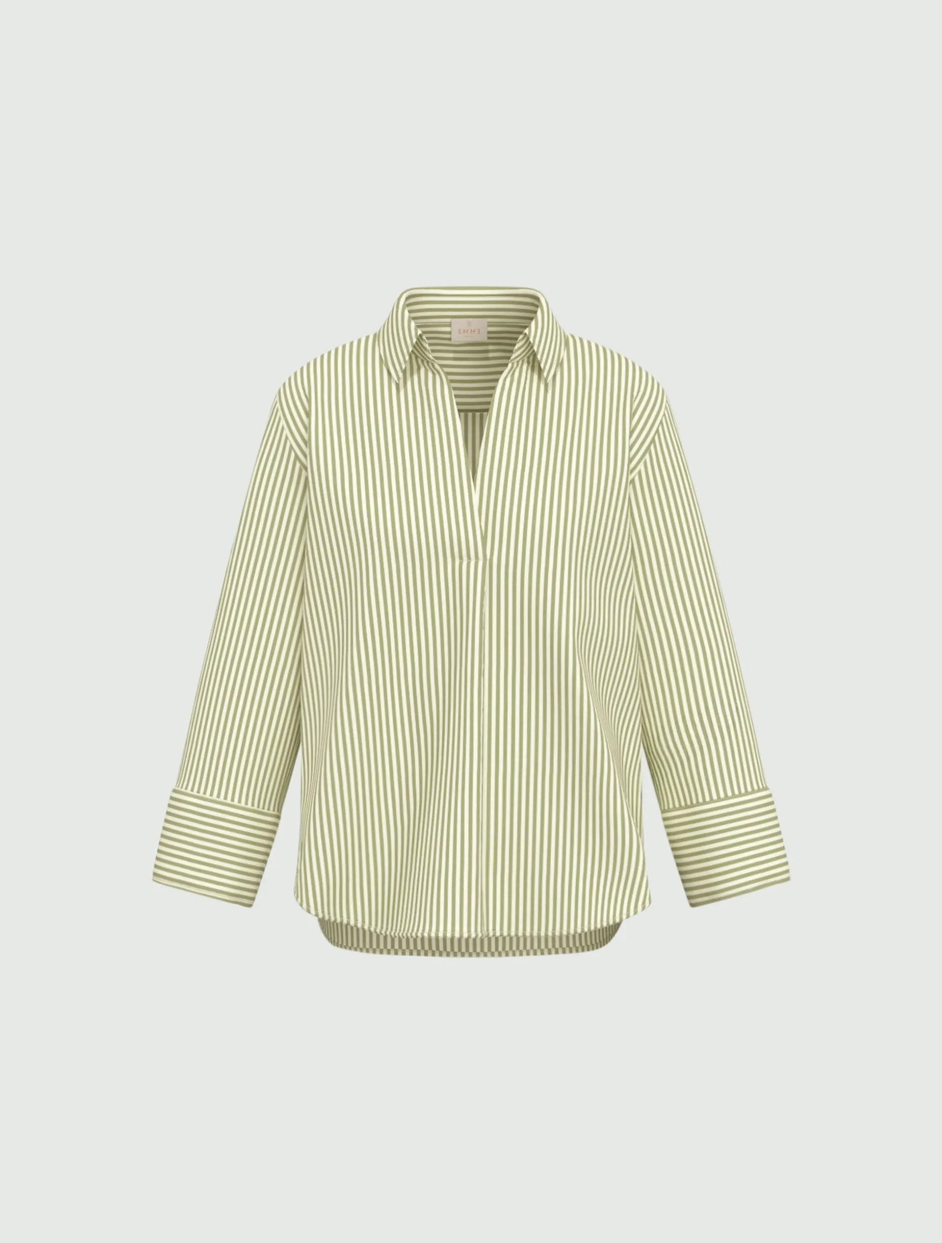 Blusa a polo in popeline - VERDE