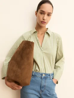Blusa a polo in popeline - VERDE