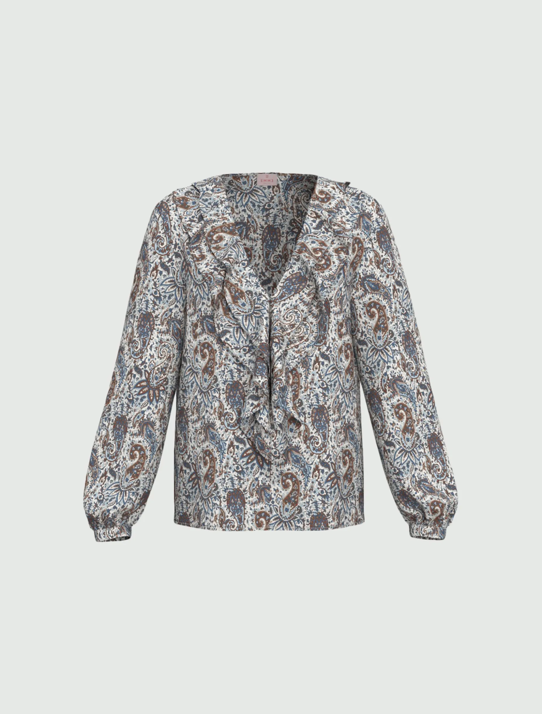 Blusa con volant - BIANCO LANA