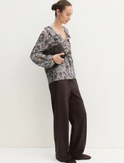Blusa con volant - BIANCO LANA