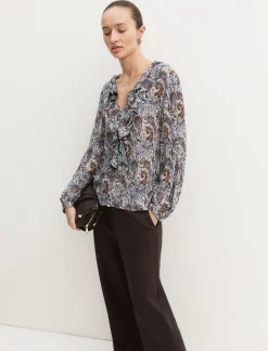 Blusa con volant - BIANCO LANA
