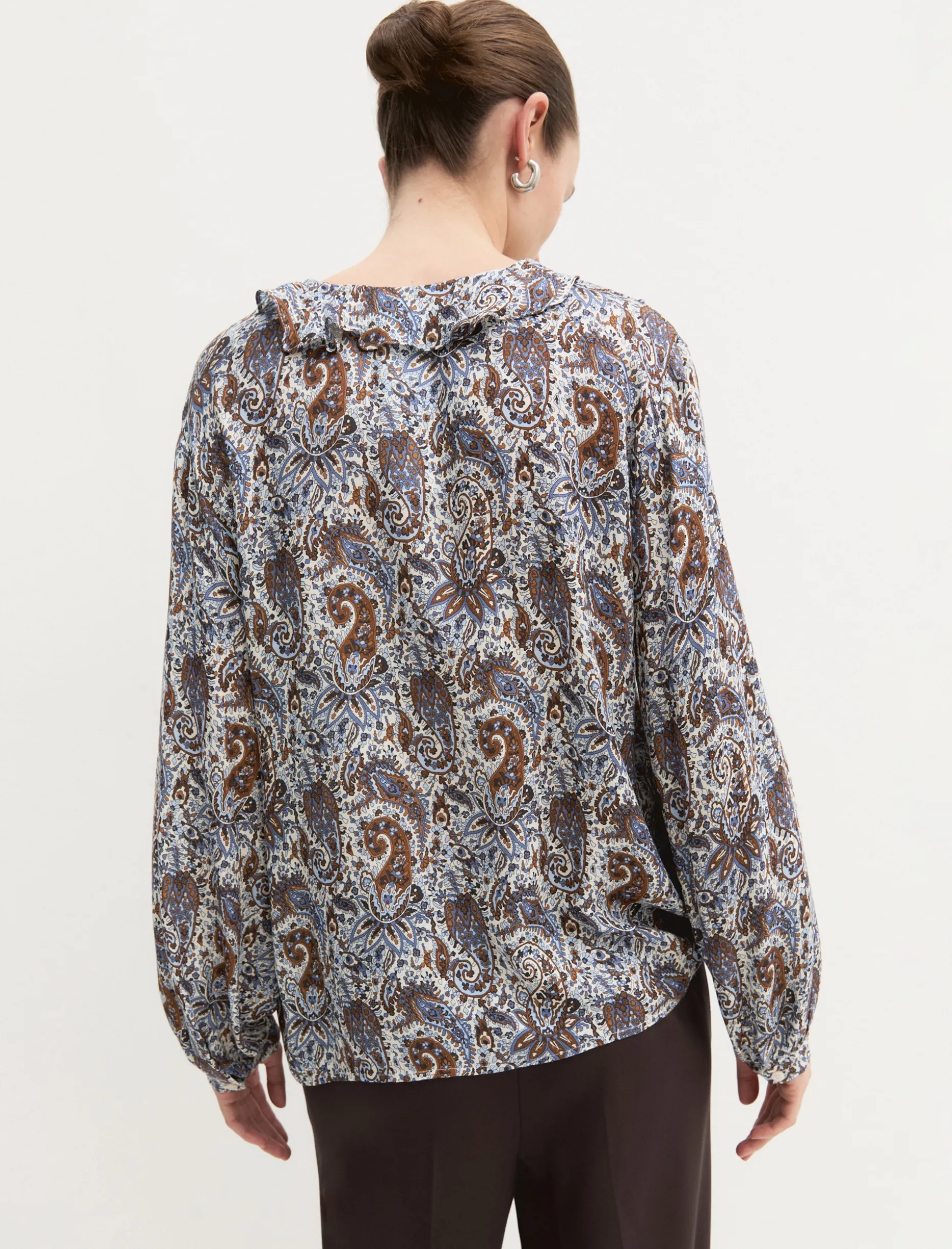 Blusa con volant - BIANCO LANA