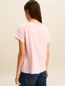 Blusa in crepe di misto seta - ROSA