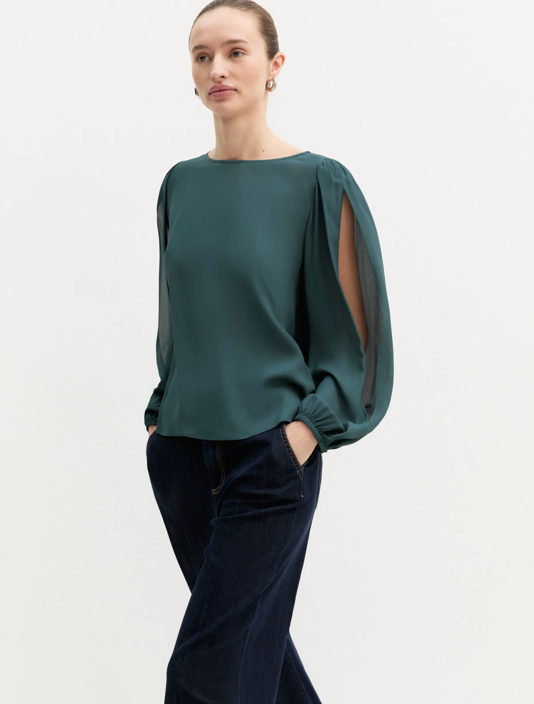 Blusa in crepe di viscosa - VERDE
