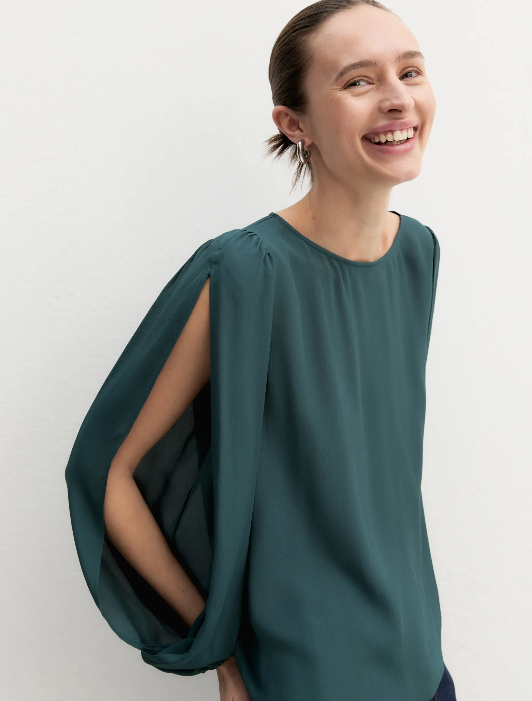 Blusa in crepe di viscosa - VERDE