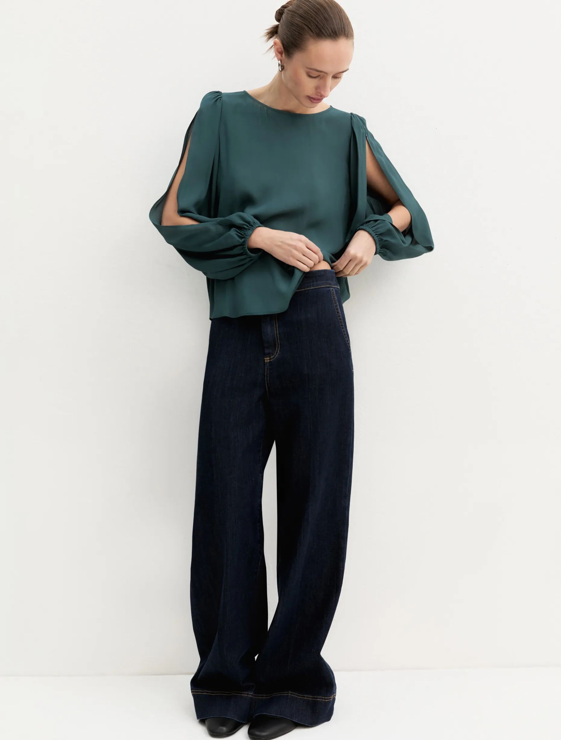 Blusa in crepe di viscosa - VERDE