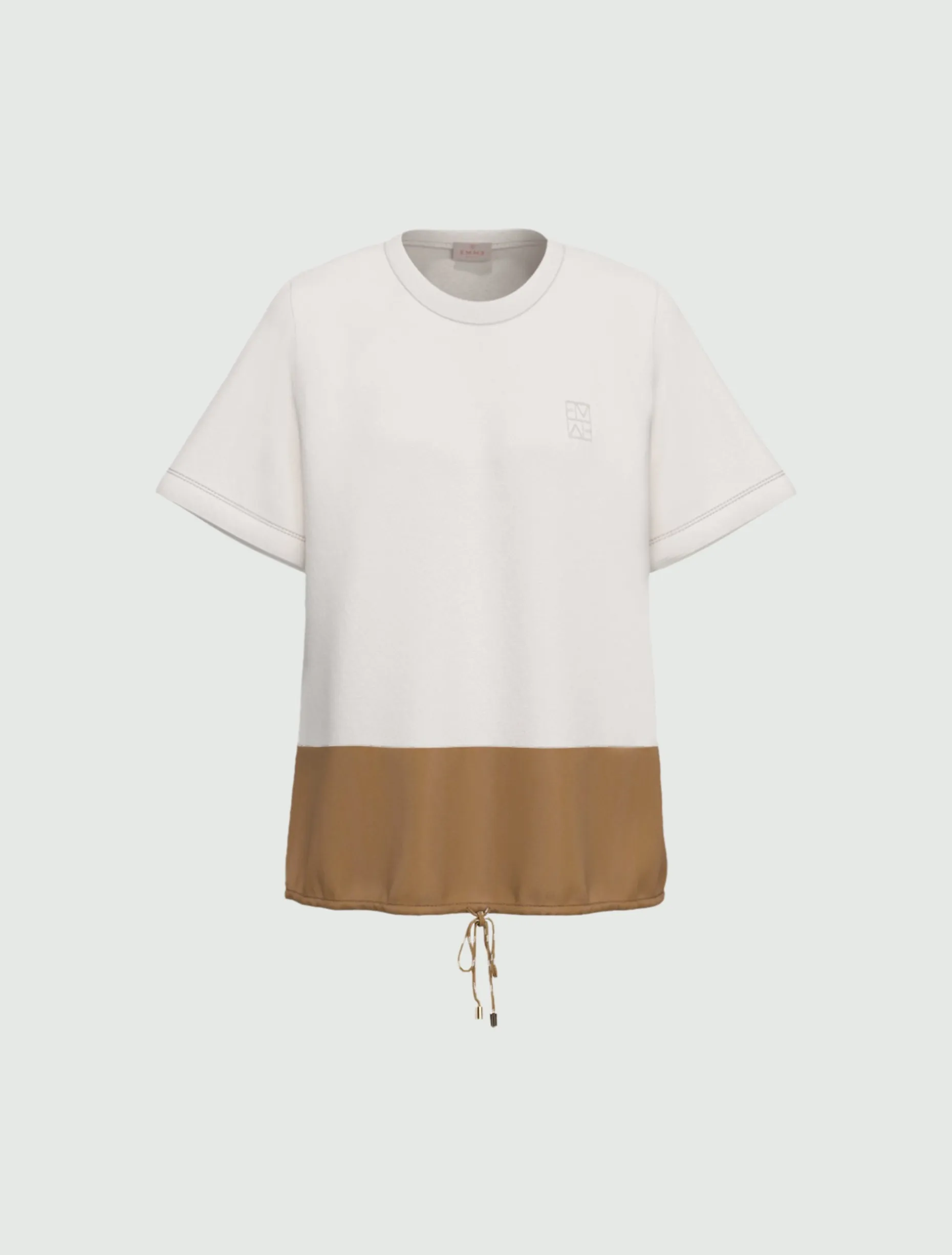 Blusa in jersey e taffetà - CAMMELLO