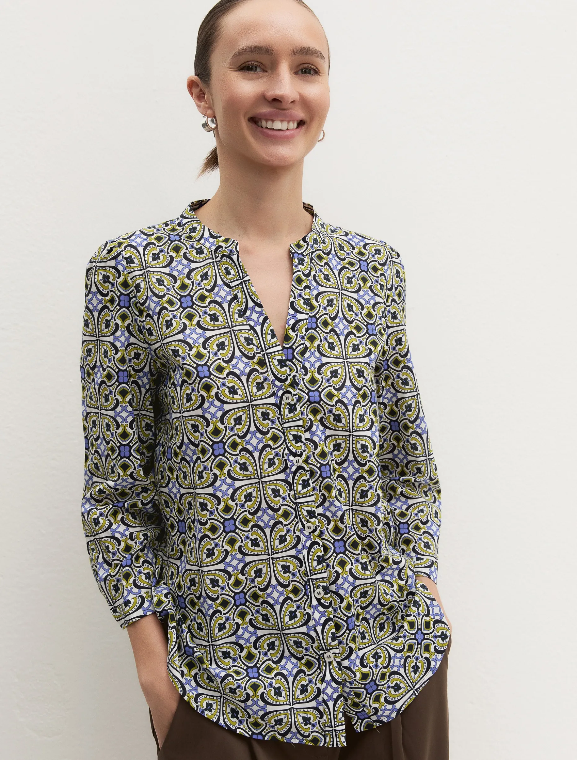 Blusa in mussola stampata - PERVINCA