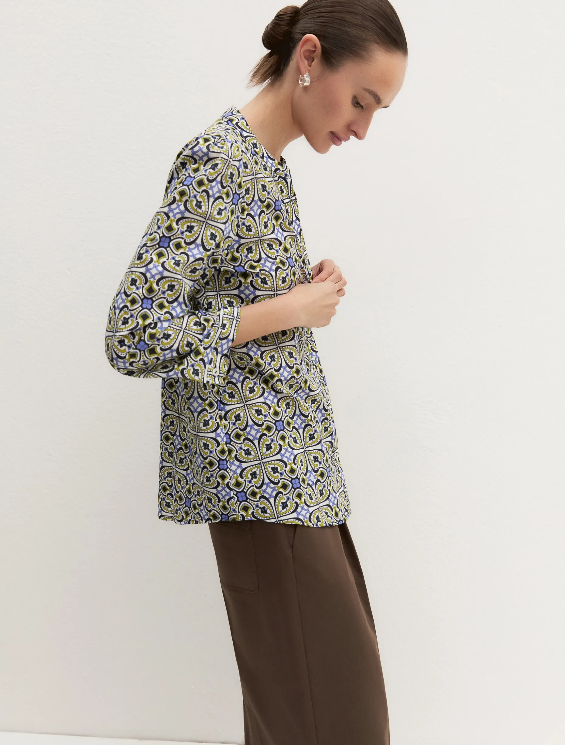 Blusa in mussola stampata - PERVINCA
