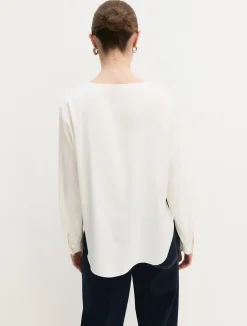 Blusa in raso stretch - AVORIO