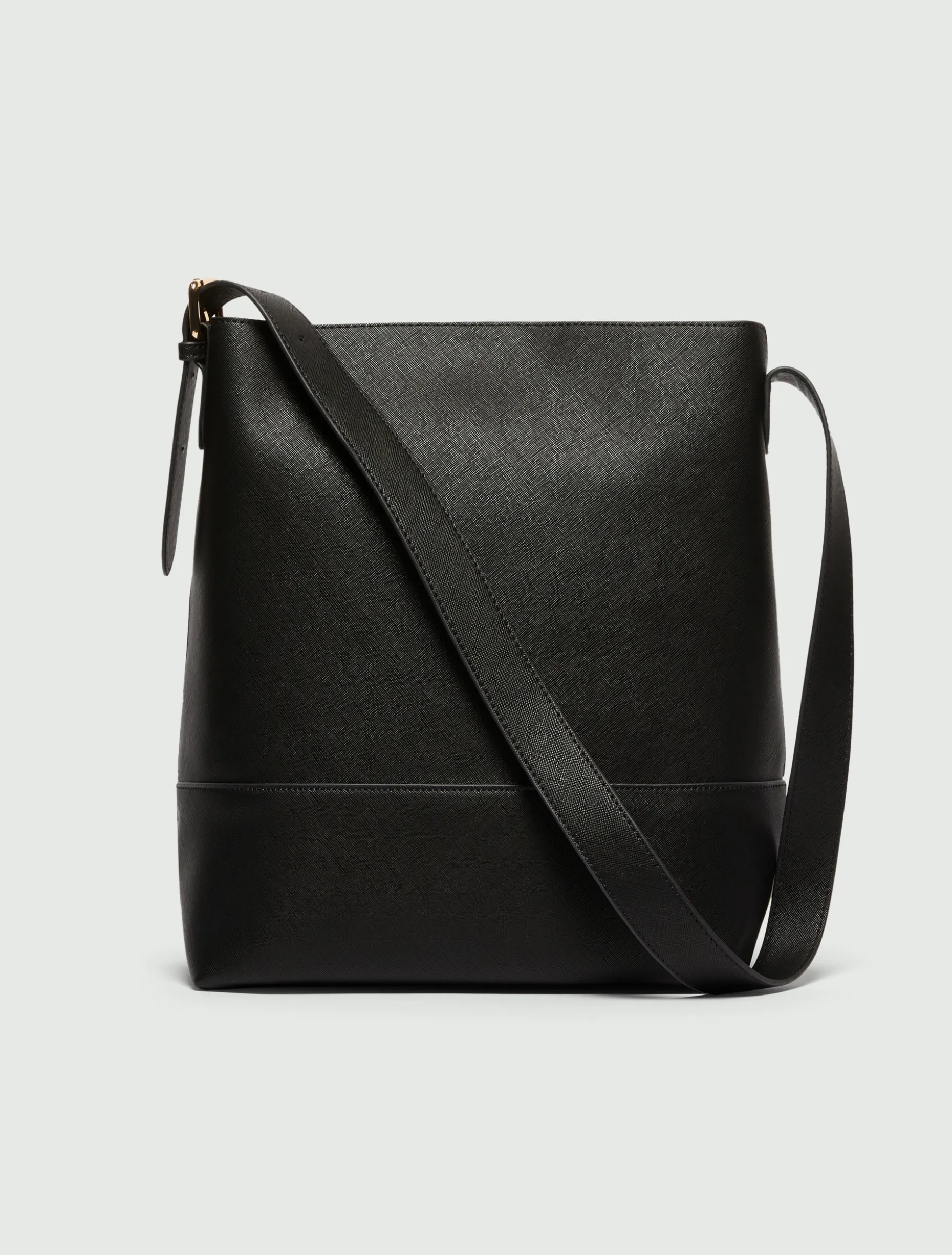 Borsa grande effetto saffiano - NERO