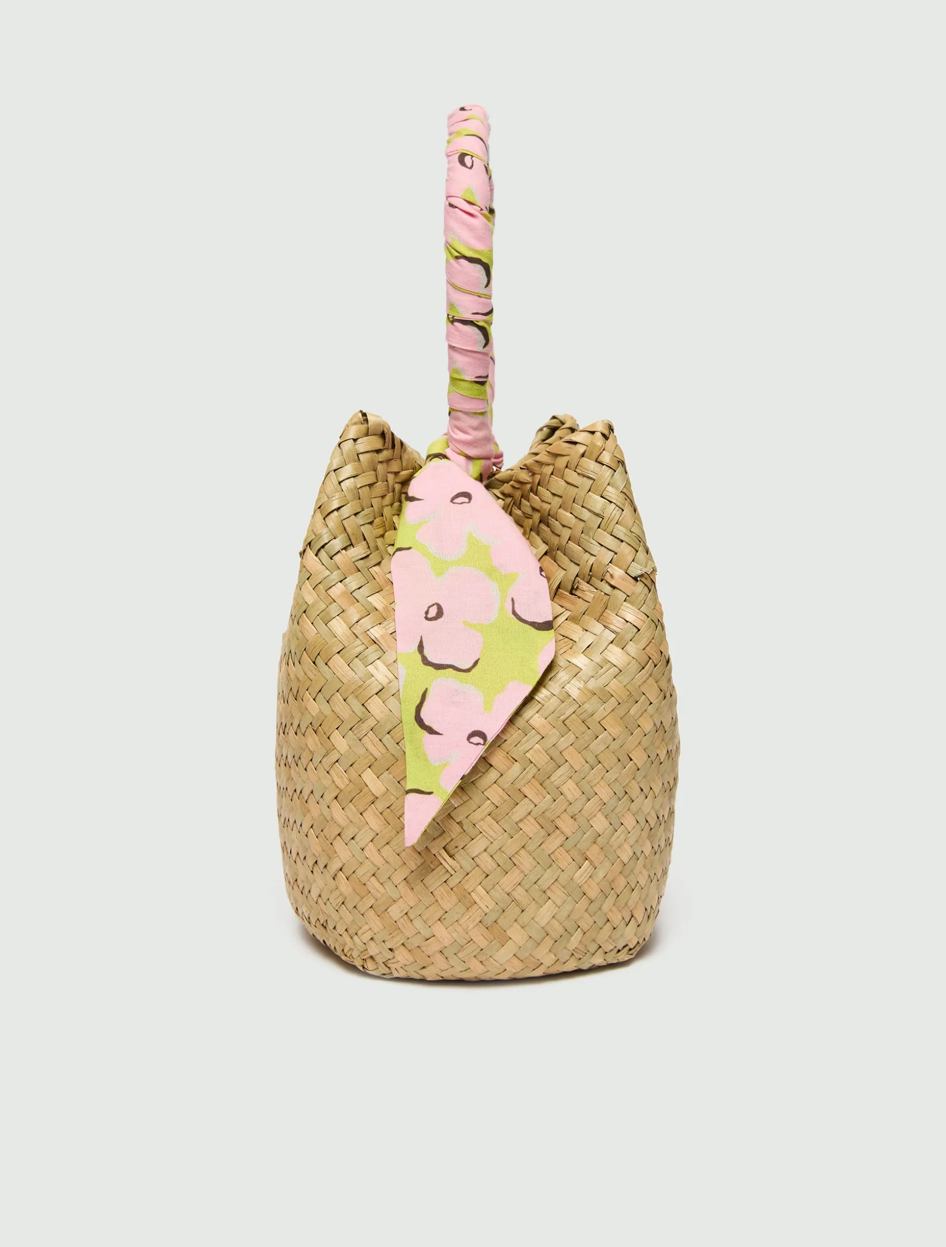 Borsa secchiello in paglia - BEIGE