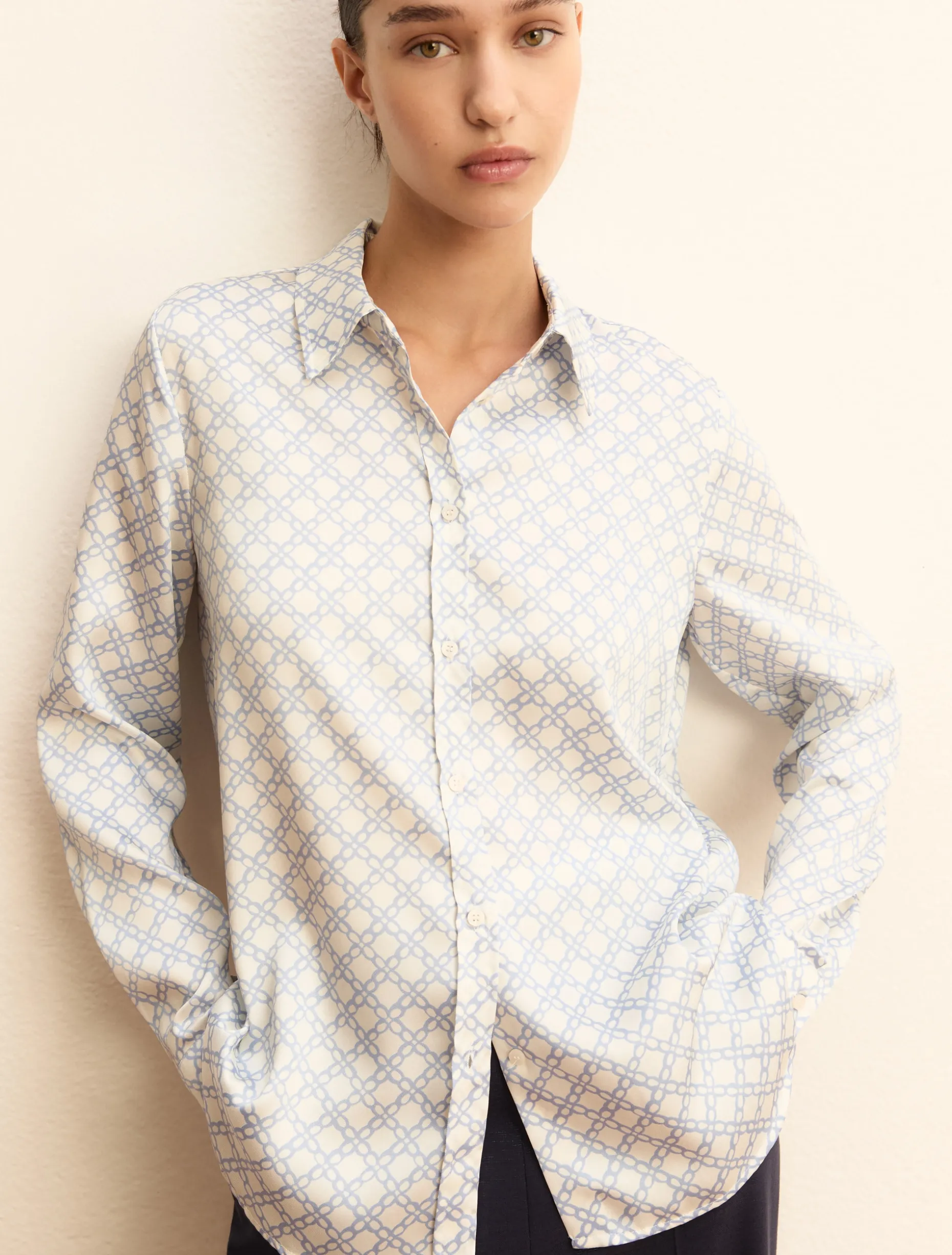 Camicia in twill - AZZURRO