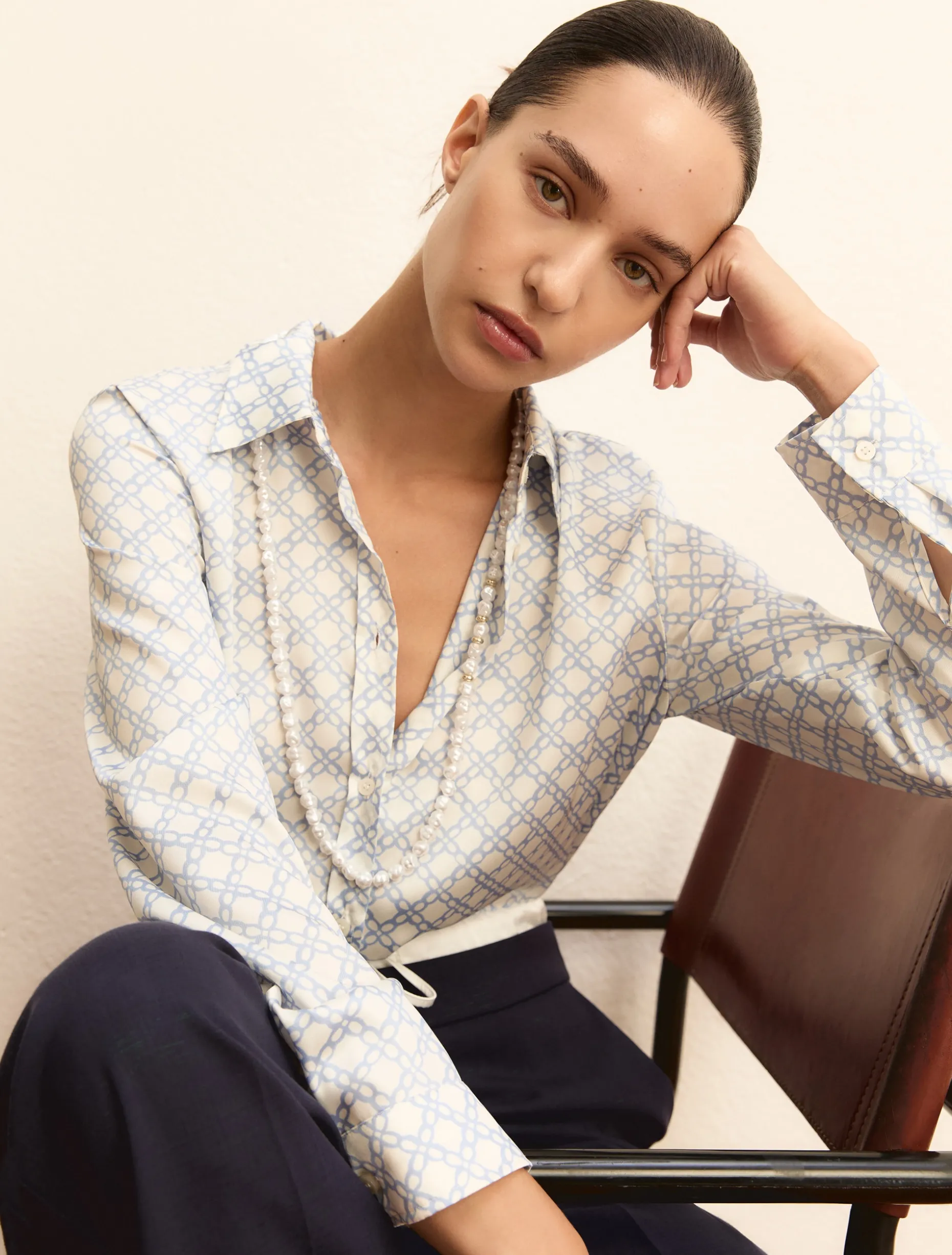 Camicia in twill - AZZURRO