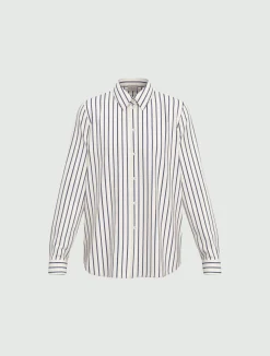 Camicia a maniche lunghe in misto cotone - BIANCO LANA