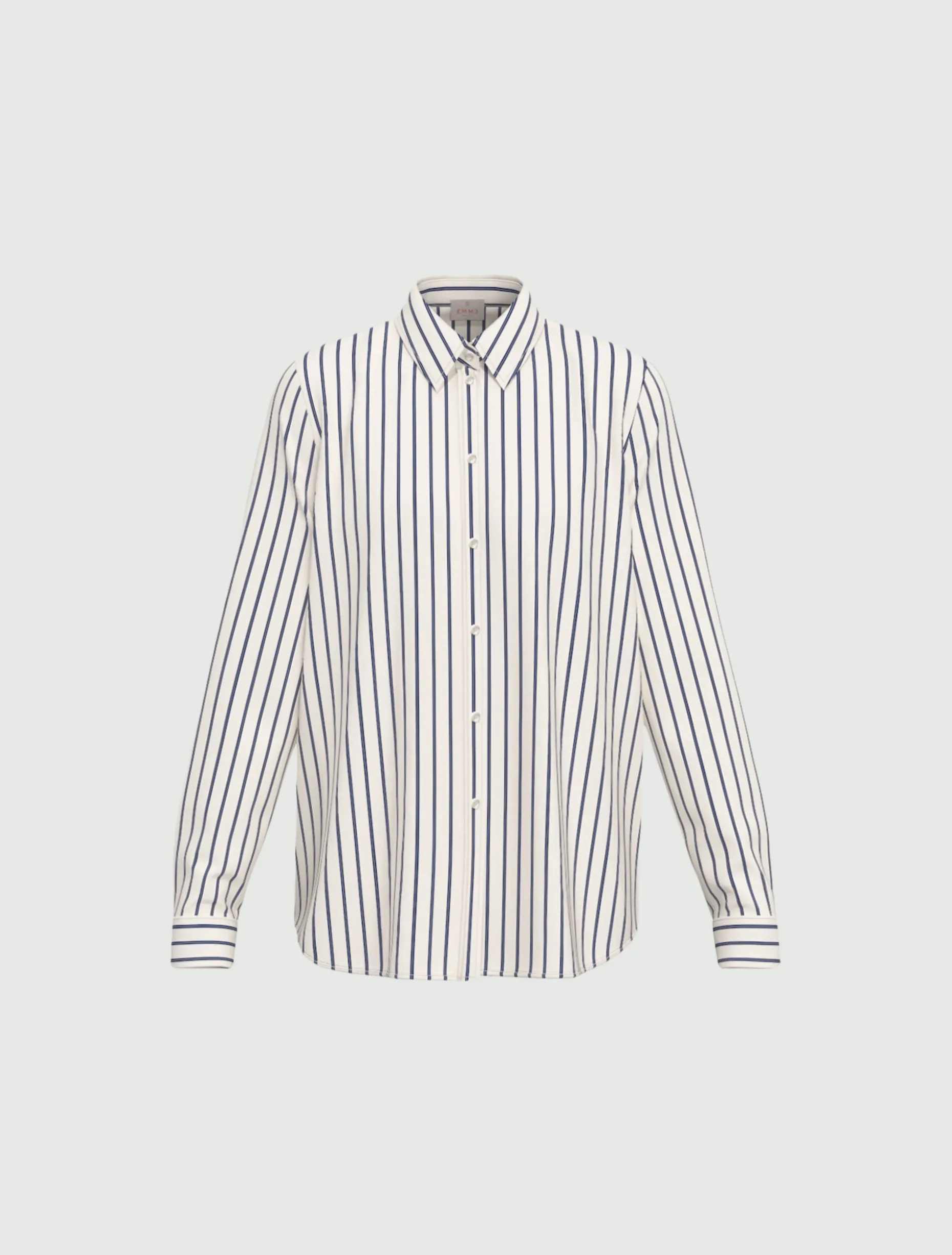 Camicia a maniche lunghe in misto cotone - BIANCO LANA