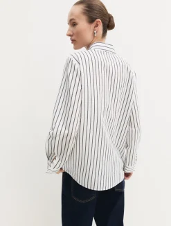 Camicia a maniche lunghe in misto cotone - BIANCO LANA
