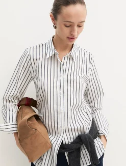 Camicia a maniche lunghe in misto cotone - BIANCO LANA