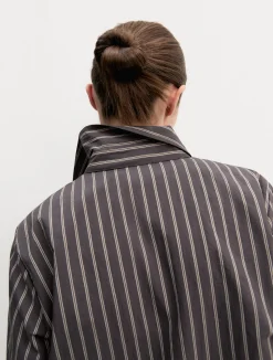 Camicia a maniche lunghe in misto cotone - TESTA DI MORO