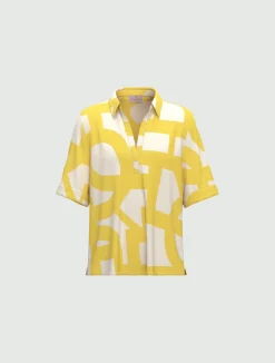 Camicia a polo in cotone e lino - SENAPE