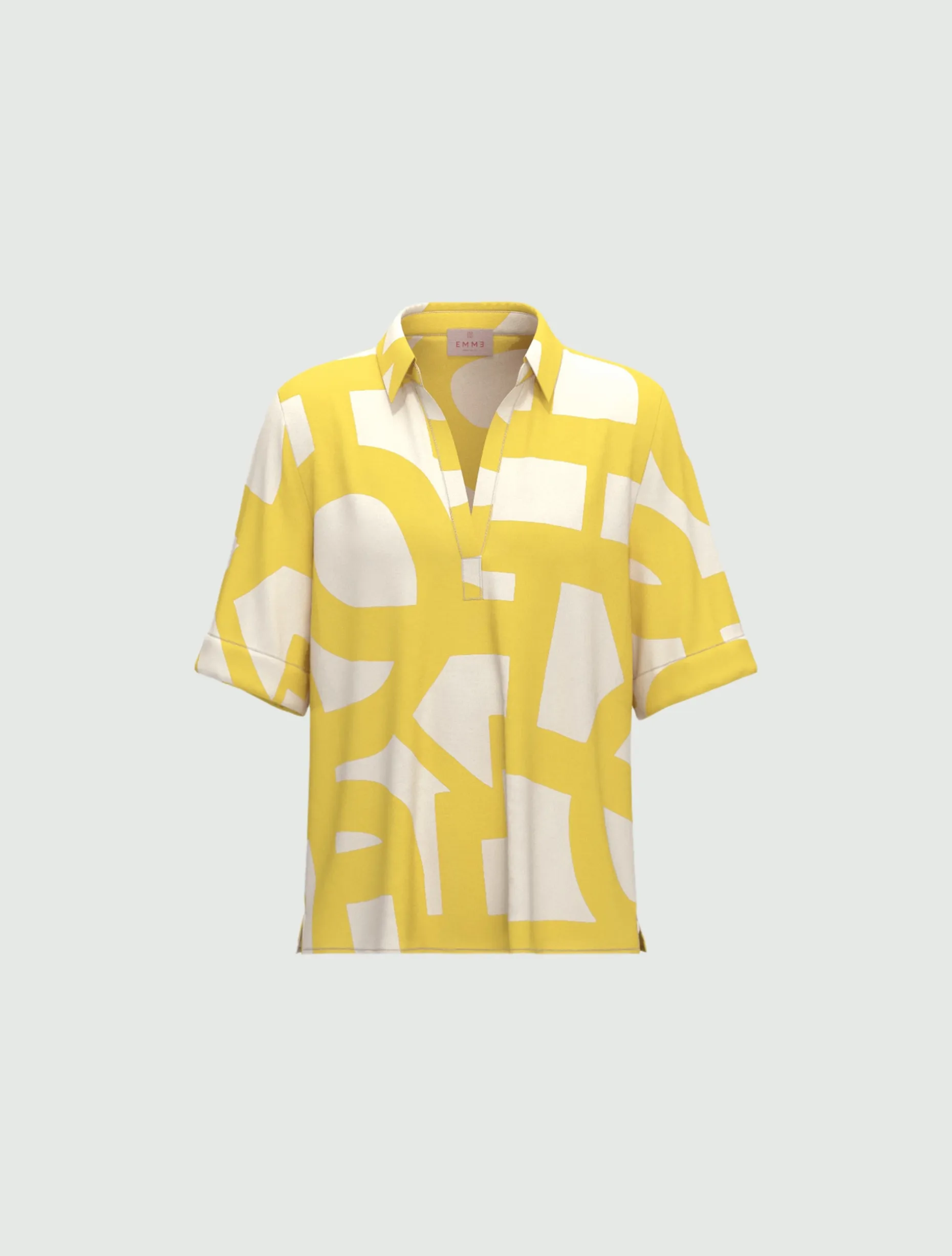 Camicia a polo in cotone e lino - SENAPE
