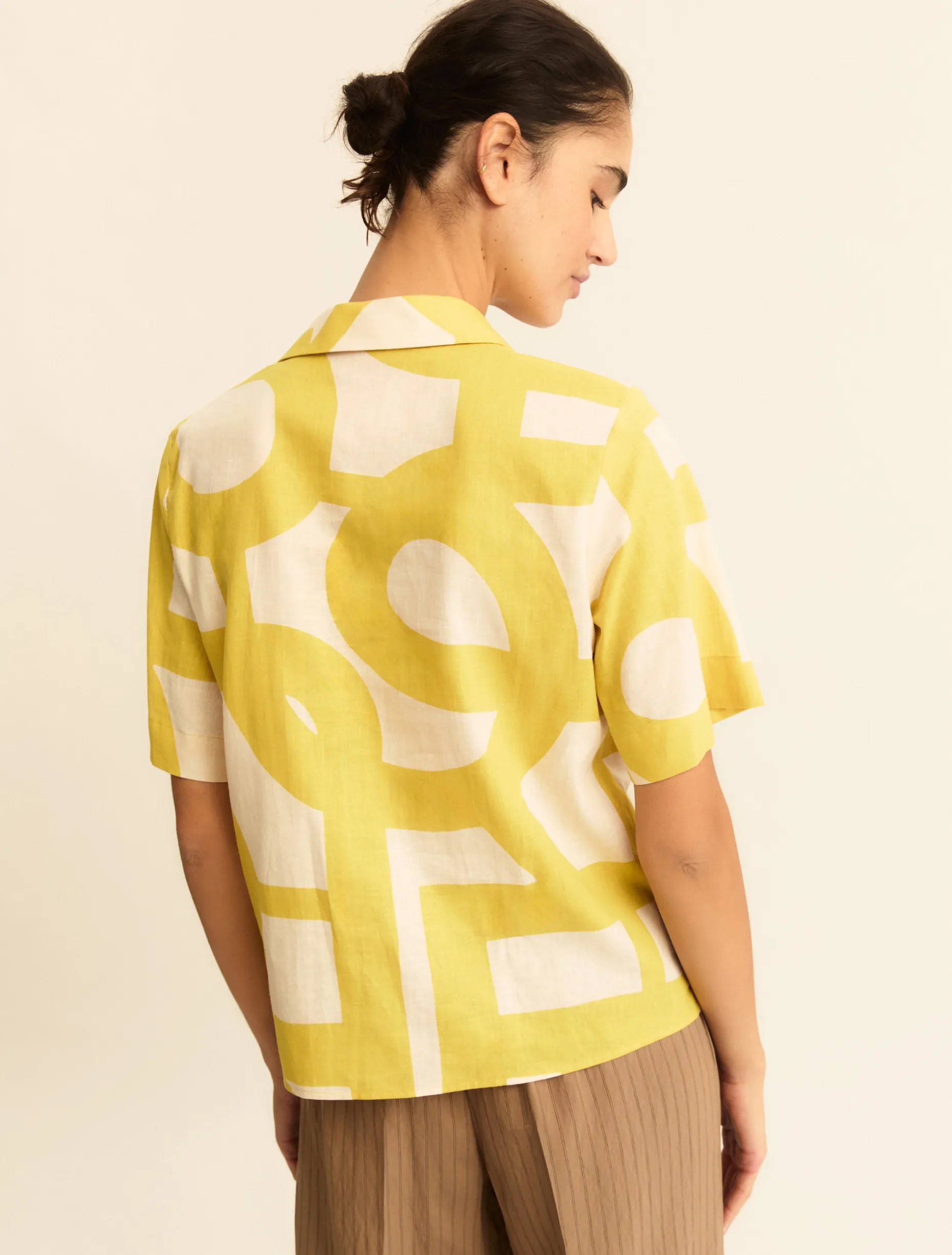 Camicia a polo in cotone e lino - SENAPE