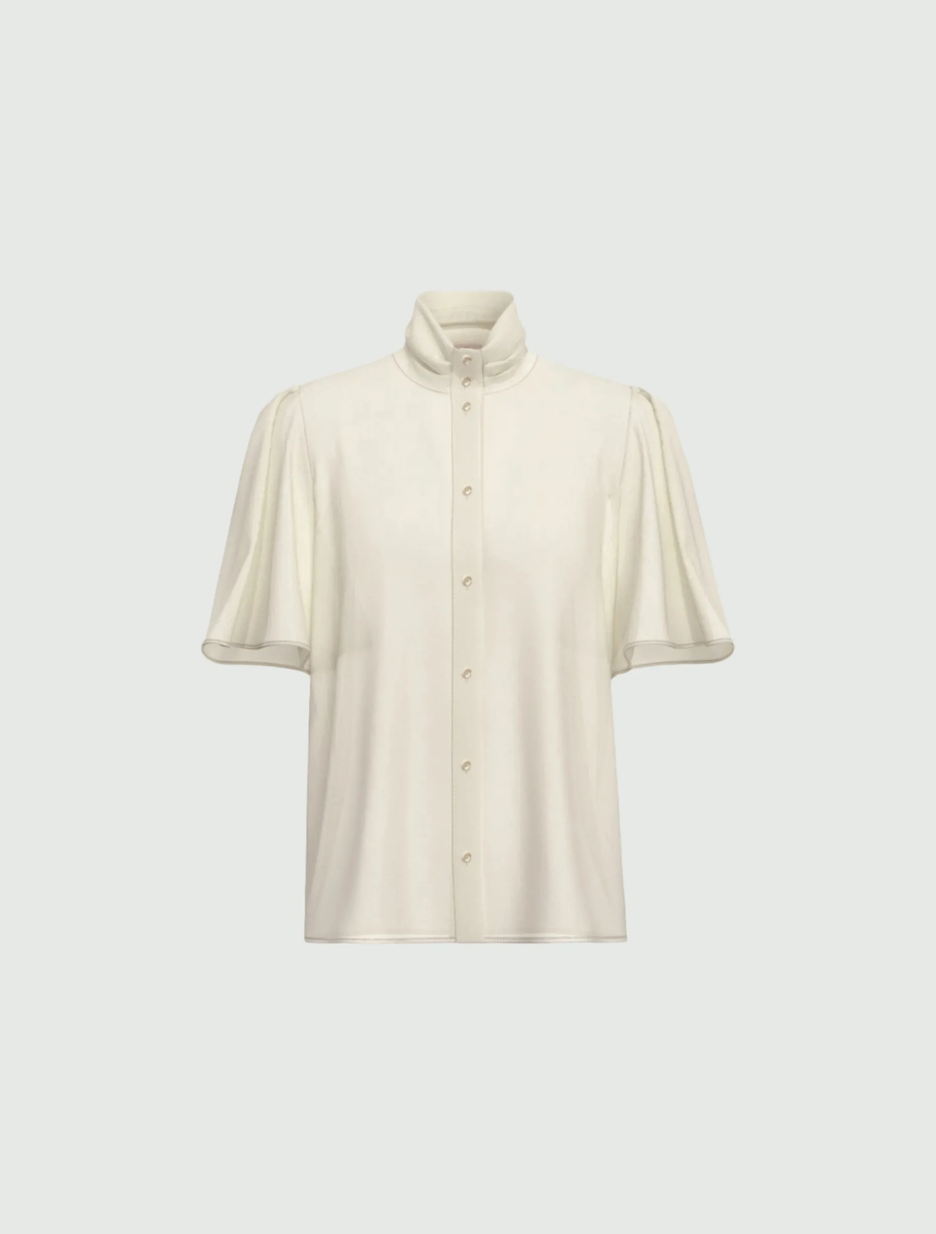 Camicia con maniche a corolla - AVORIO